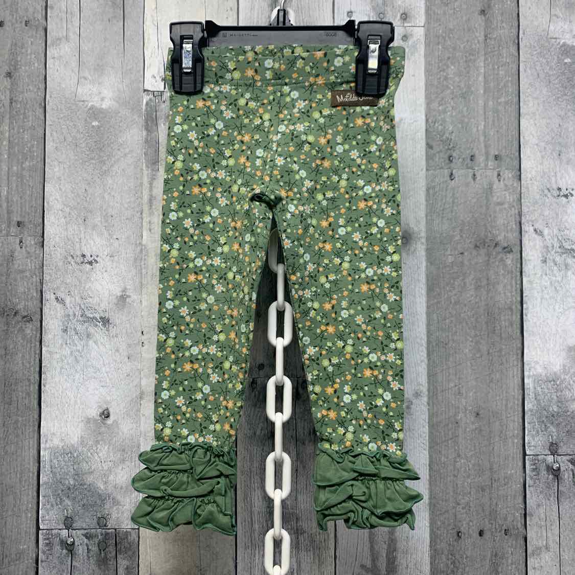 Size 2T Green Floral Print Matilda Jane Leggings