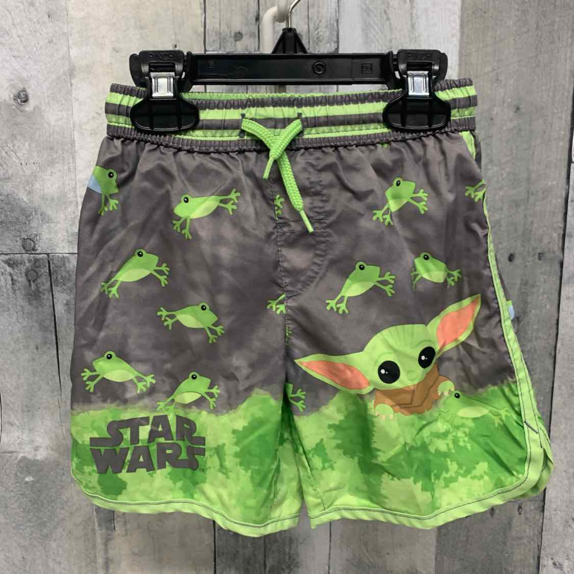 Size 2T Green/Gray Star Wars Swim Trunks