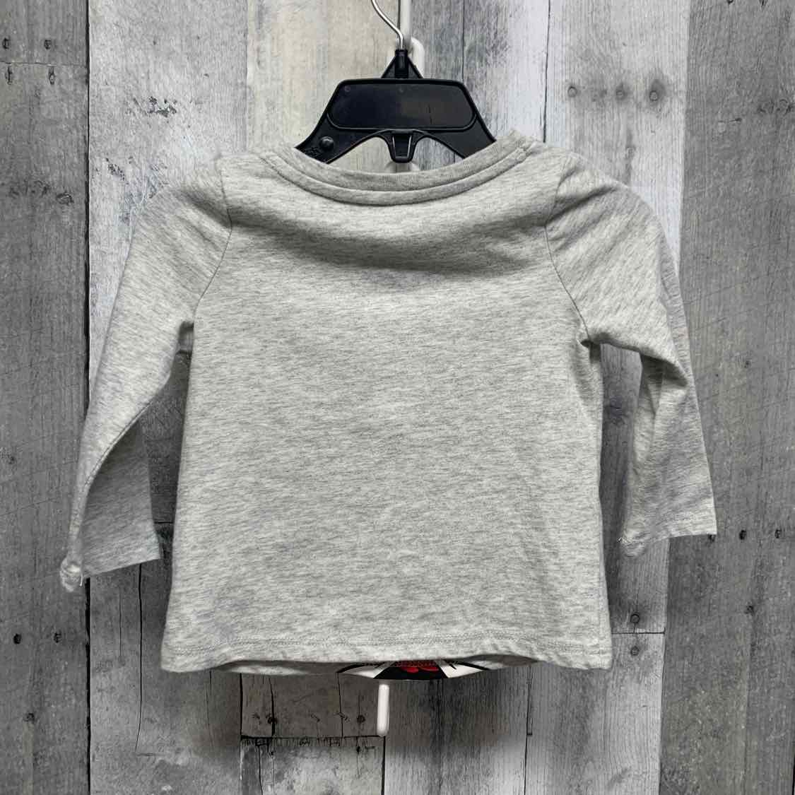 Size 12 Months Gray Graphic Jumping Beans Long Sleeve Shirt - OodlesCB