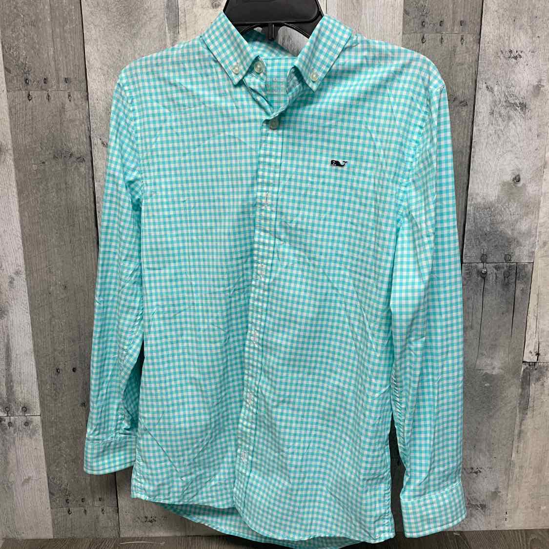 Size Medium Blue/White Vineyard Vines LS Button Up