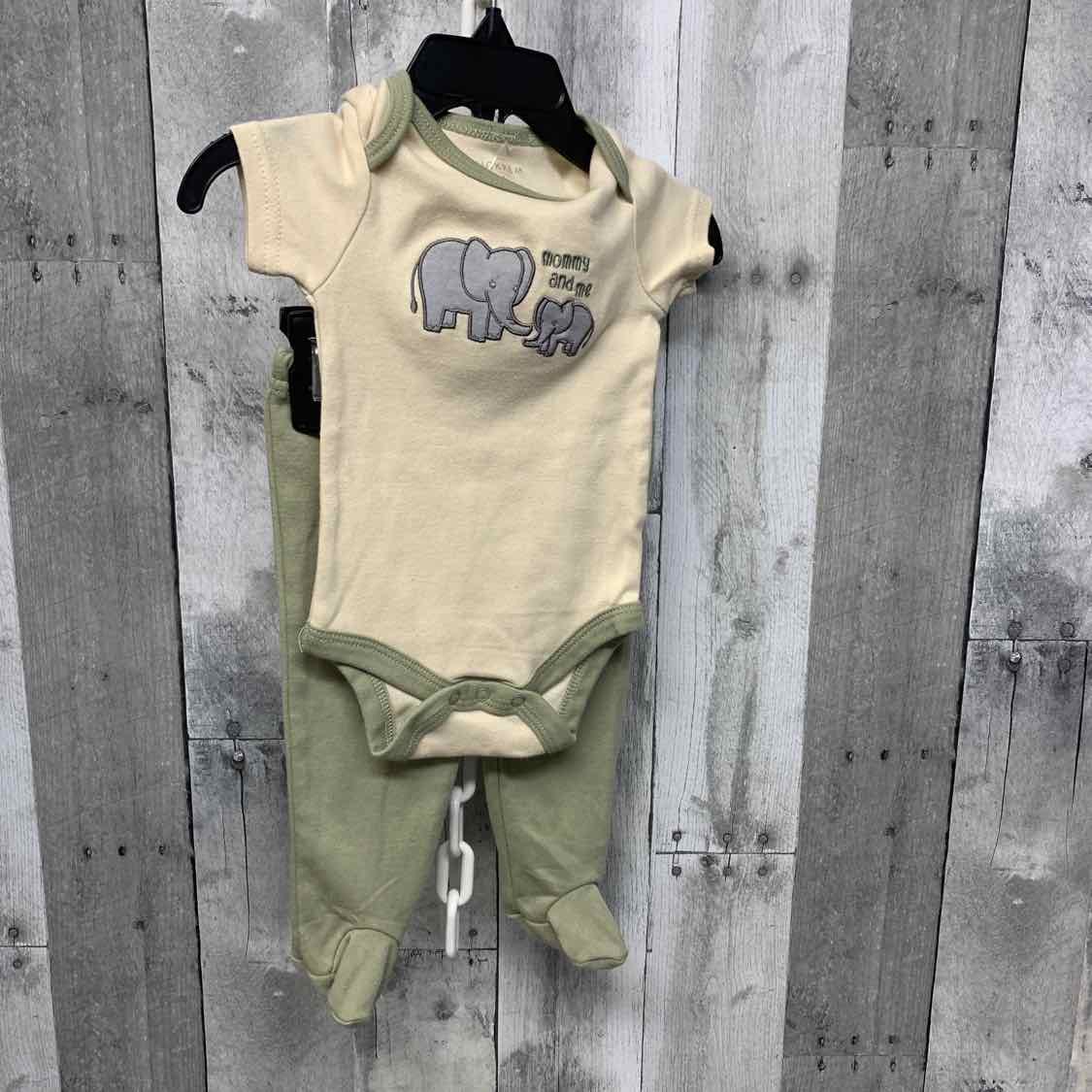 Size 3-6 Months Tan/Green Chick Pea Shirt/Pants