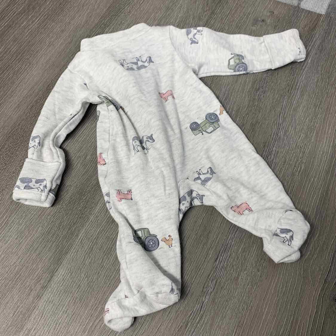 Size Preemie Gray Print Child of Mine Footy PJs