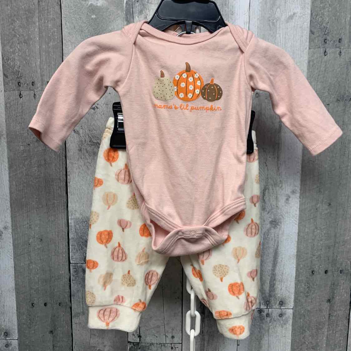 Size 0-3 Months Pink/Orange Chick Pea Shirt/Pants