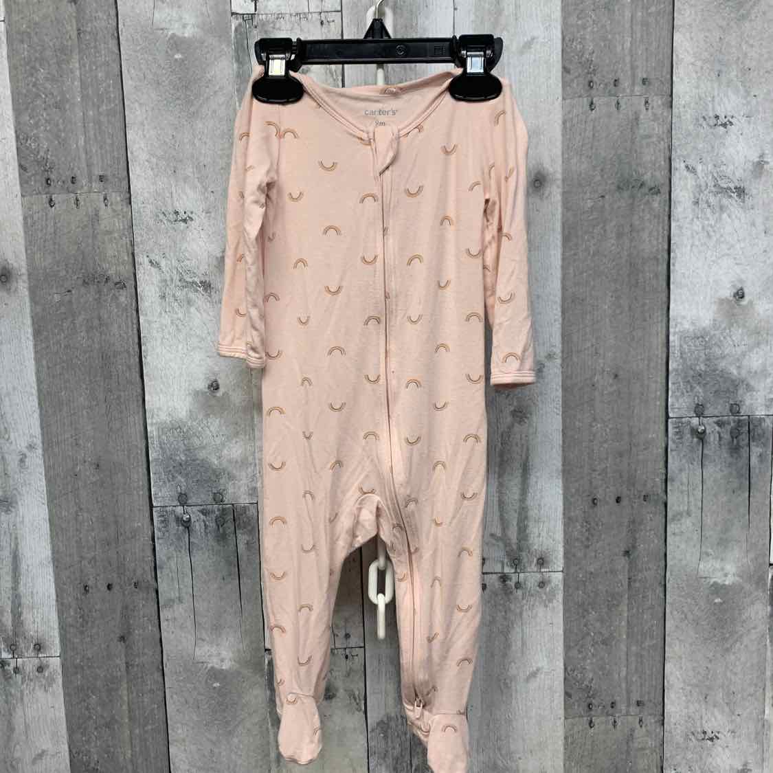 Size 9 Months Pink Print Carter's Footy PJs