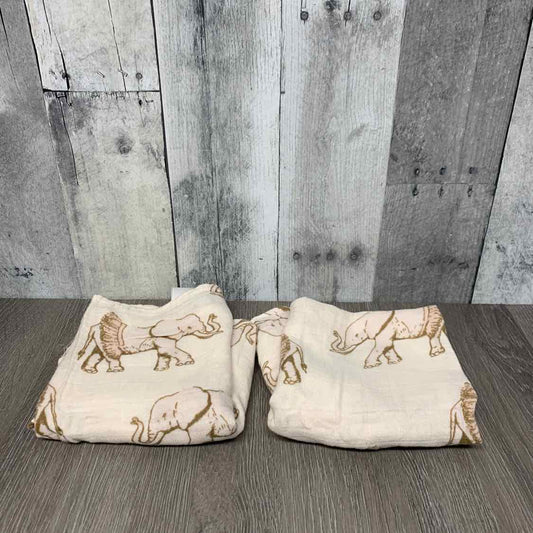 Name Brand Tan Print elephant Burp Cloth