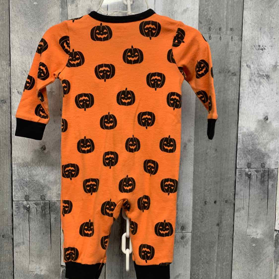 Size 3-6 Months Orange/Black Holiday Brands Romper