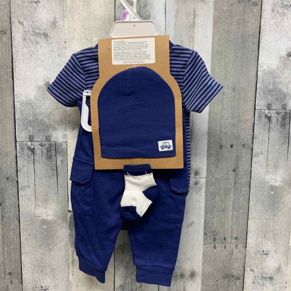Size 9 Months Blue Striped Baby Essentials Shirt/Pants