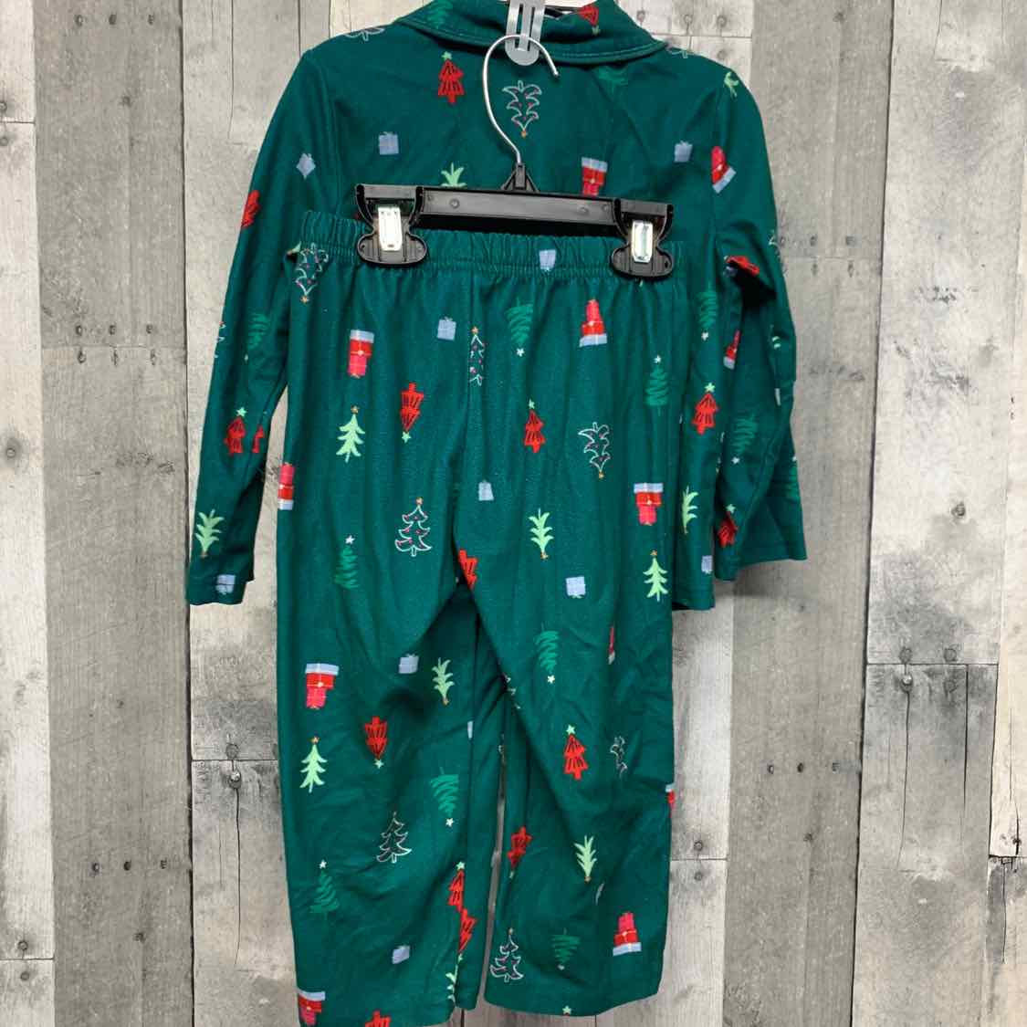 Size 3T Green Print Carter's 2pc PJs