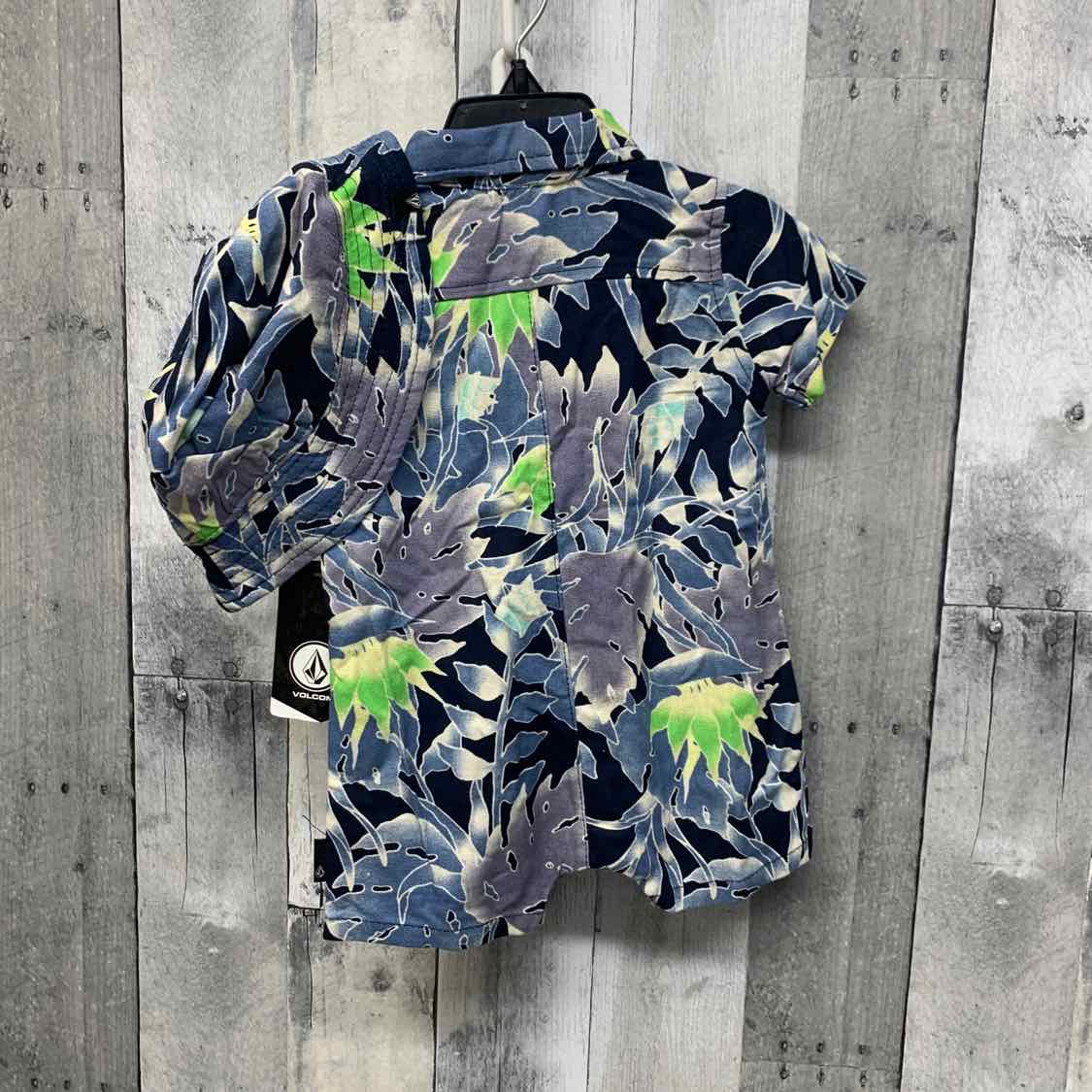 Size 6-9 Months Navy Print Volcom Romper