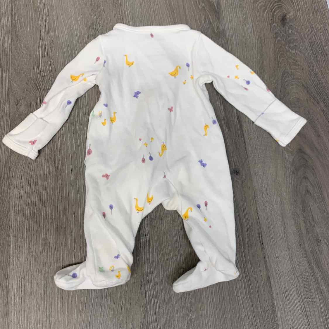 Size Preemie White Print Simple Joys Footy PJs