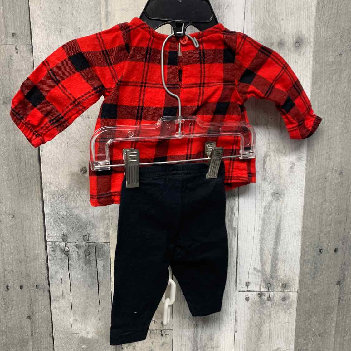 Size Newborn Red/Black Carter's Shirt/Pants