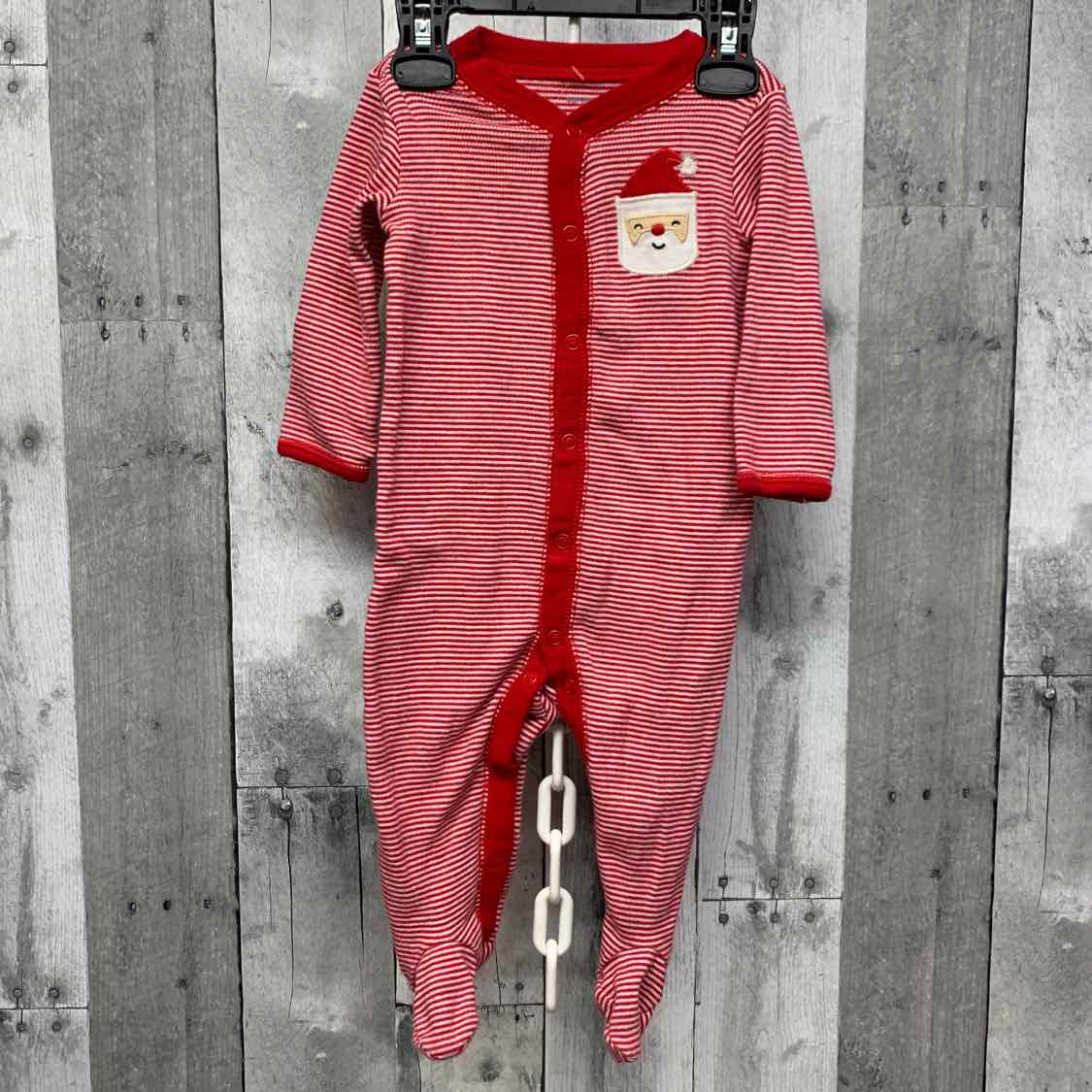 Size 6 Months Red Striped Carter's Footy PJs