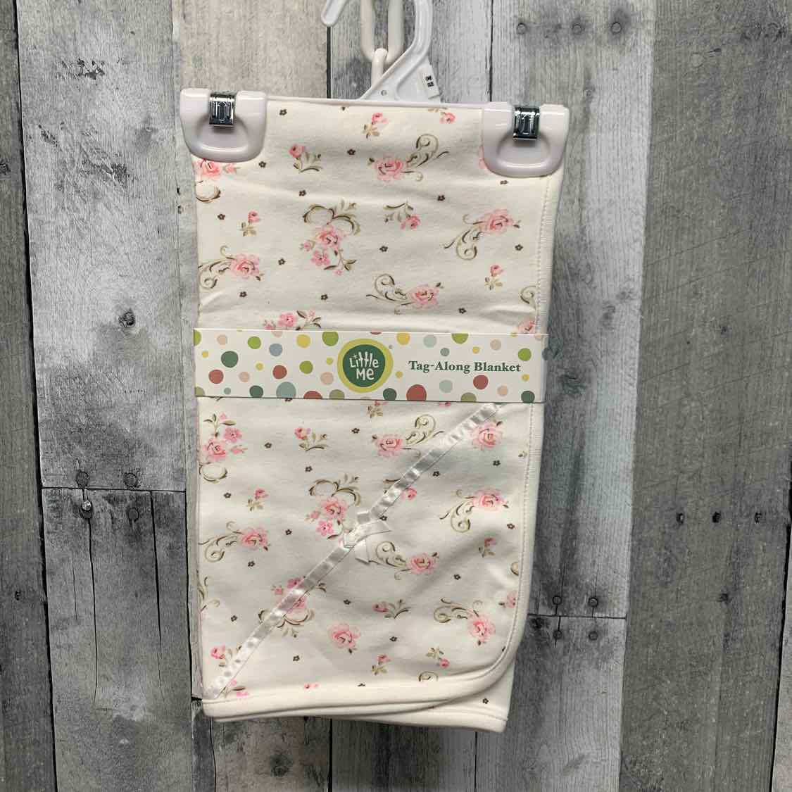 Little Me White/Pink Roses Blanket