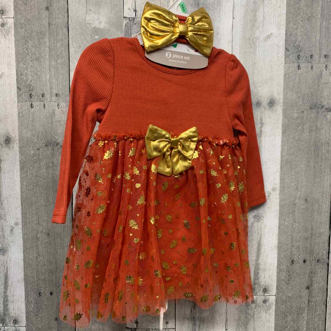 Size 18 Months Gold/Orange Baby Starters LS Dress