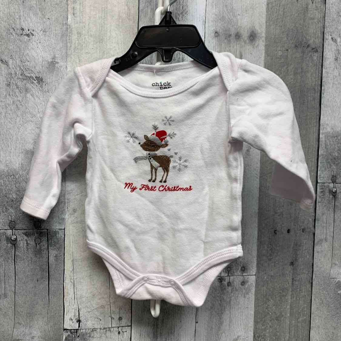 Size 6-9 Months White Graphic Chick Pea Bodysuit