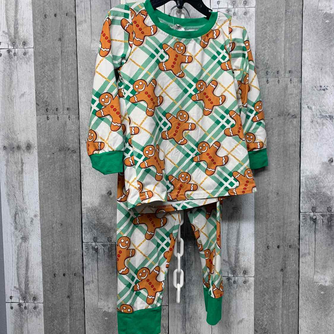 Size 2T White/Green Holiday Brands 2pc PJs