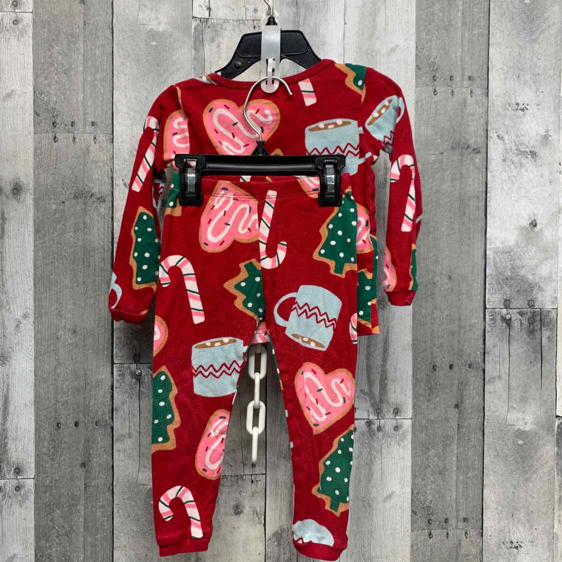 Size 2T Red Print Child of Mine 2pc PJs
