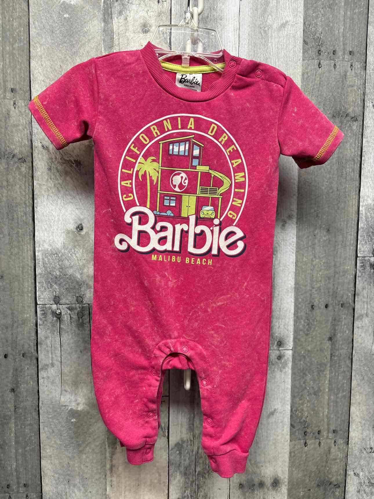 Size 6-9 Months Pink Print Barbie Romper