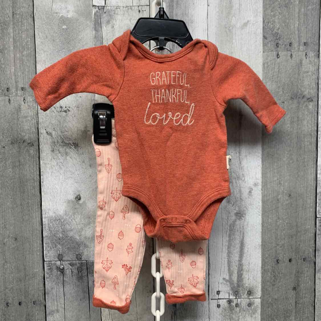 Size 0-3 Months Orange/Pink Rabbit Moon Shirt/Pants