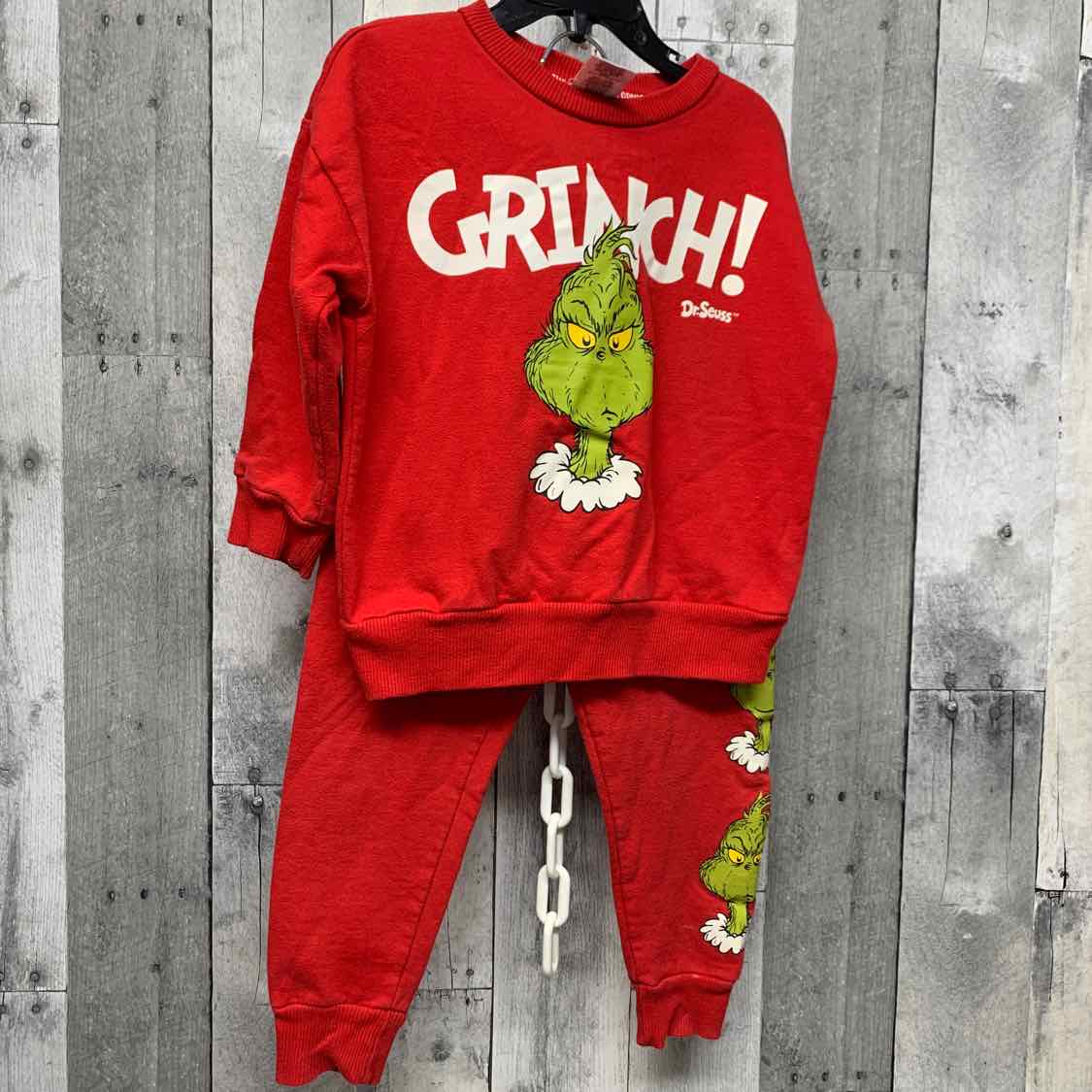 Size 3T Red Print Dr Seuss Sweats - 2pc