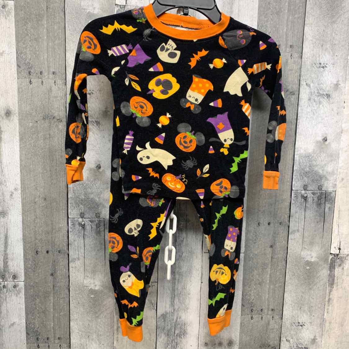 Size 4 Black/Orange Disney 2pc PJs