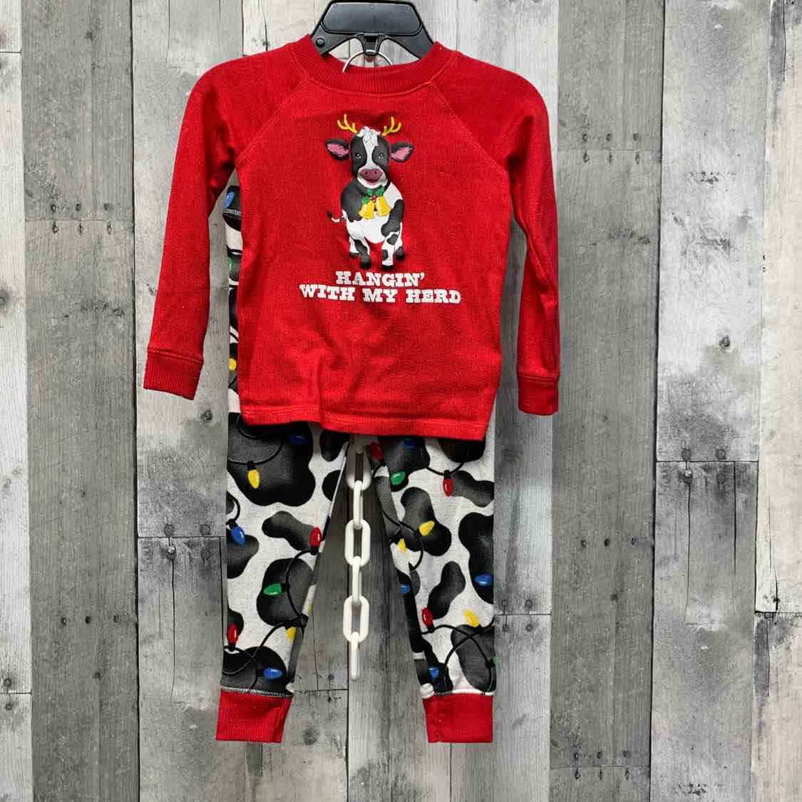Size 2T Red/Black Holiday Brands 2pc PJs