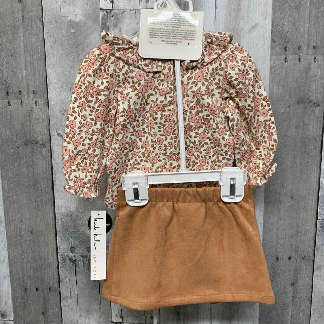 Size 0-3 Months Brown/Pink Nicole Miller Shirt/Skirt