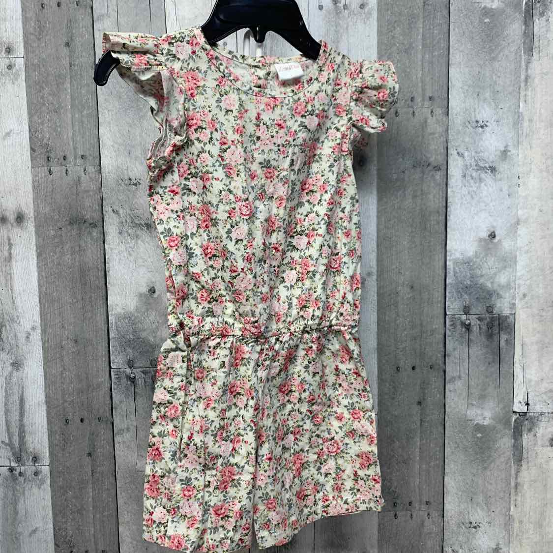 Size 8 Pink Floral Print Mid Brand Romper