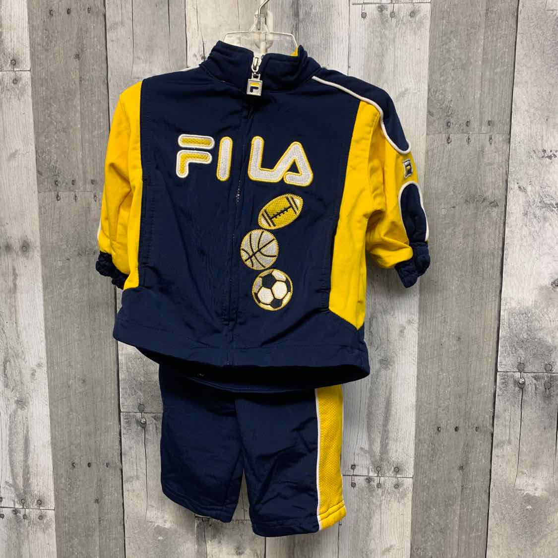 Size 12 Months Navy/Yellow Fila Jacket/Pants