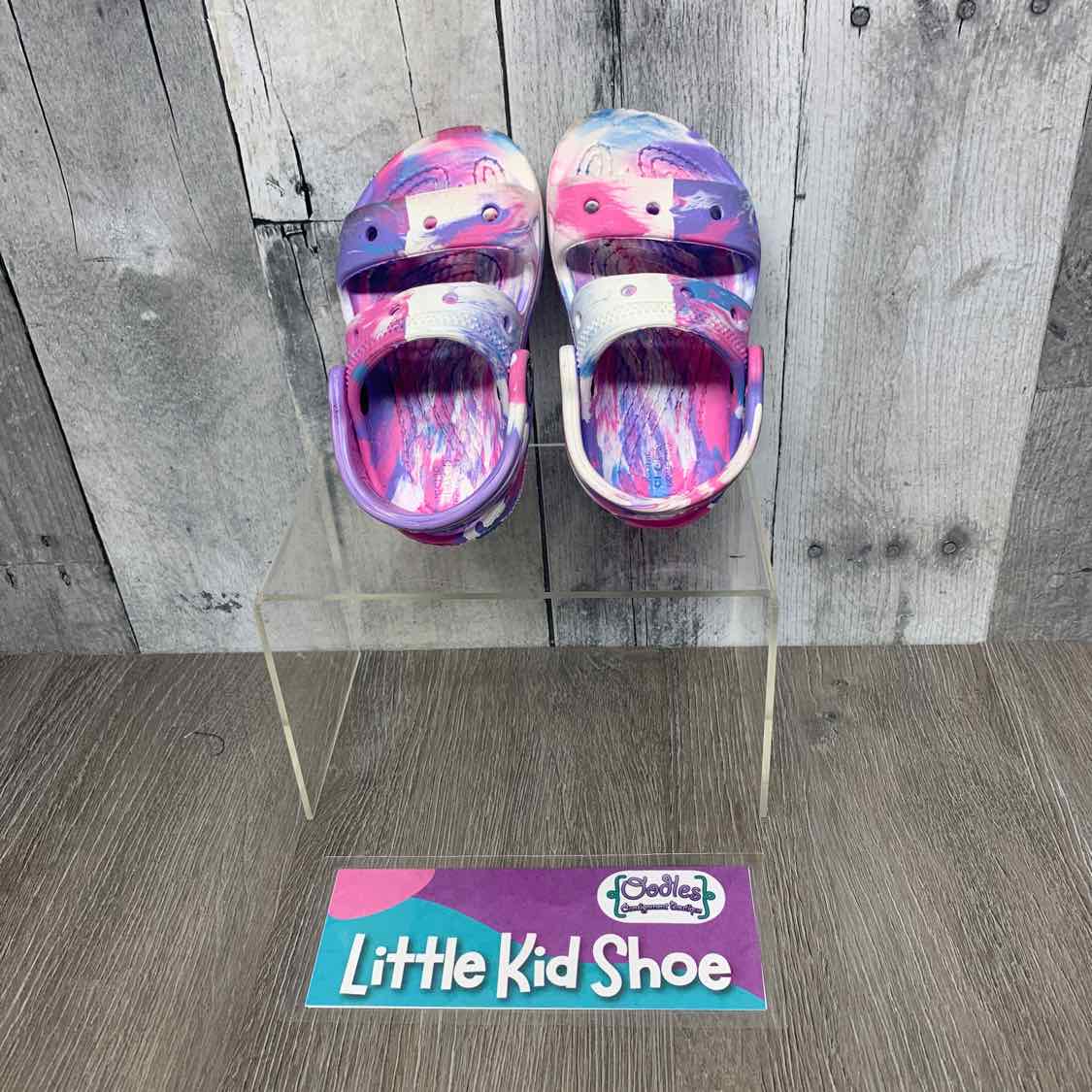 Size 6 Purple/Pink Crocs Sandals