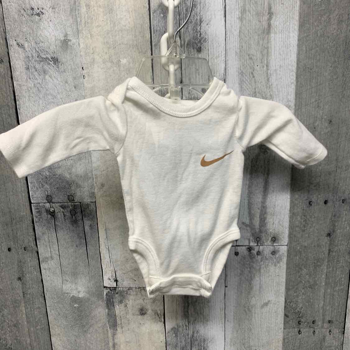 Size Newborn White/Tan Sport Brand Bodysuit
