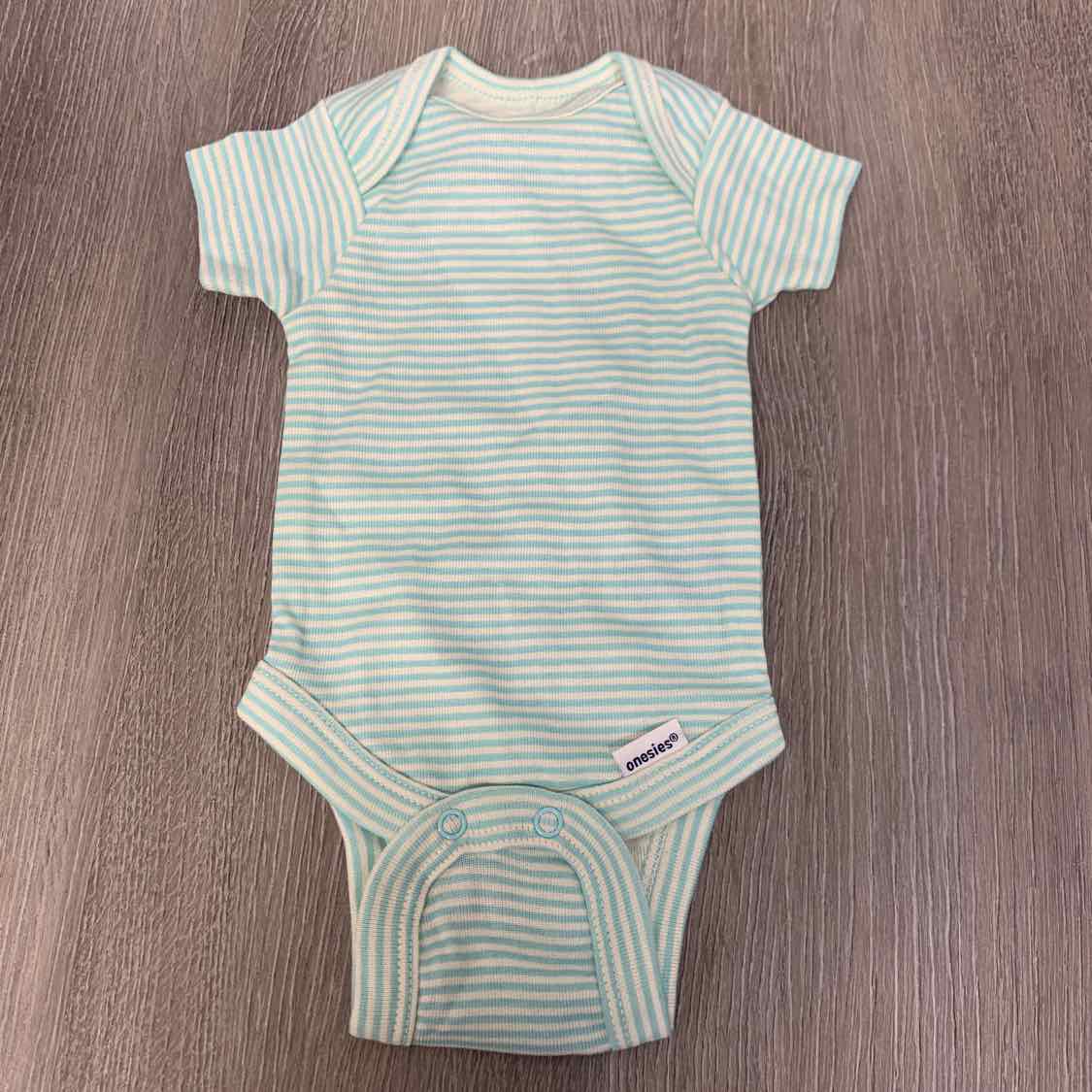 Size Preemie Blue Striped Gerber Bodysuit