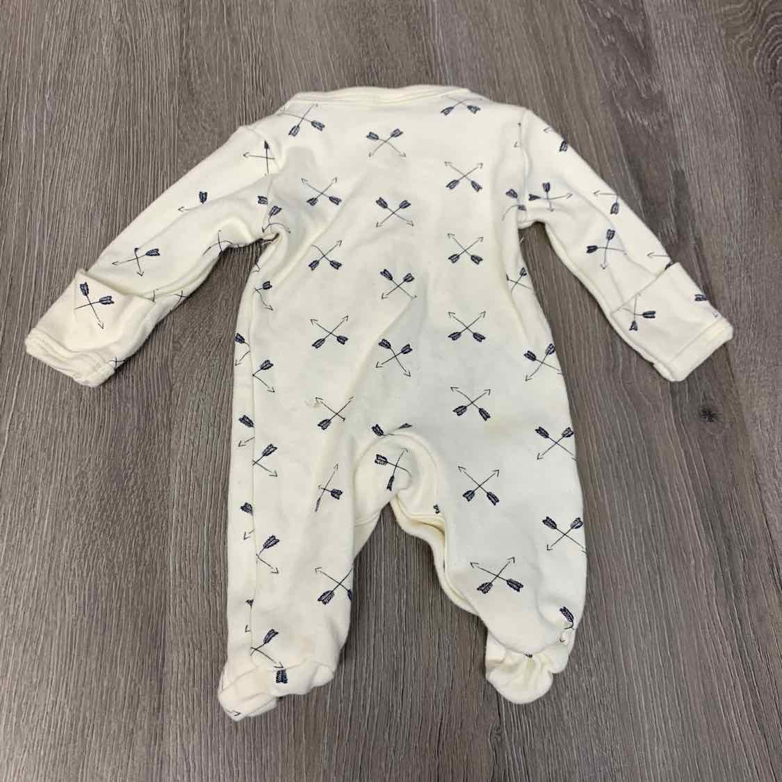 Size Preemie White/Blue B Brand Footy PJs - OodlesCB