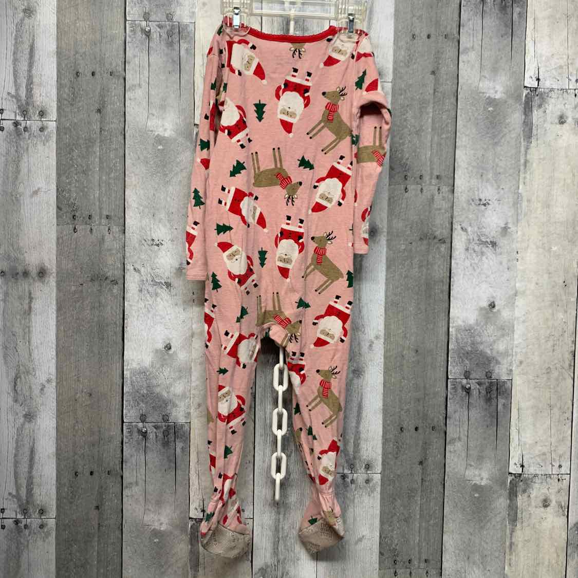 Size 2T Red/Pink Carter's Footy PJs