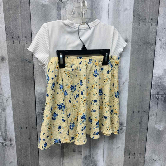 Size 6 White/Yellow B Brand Shirt/Skirt