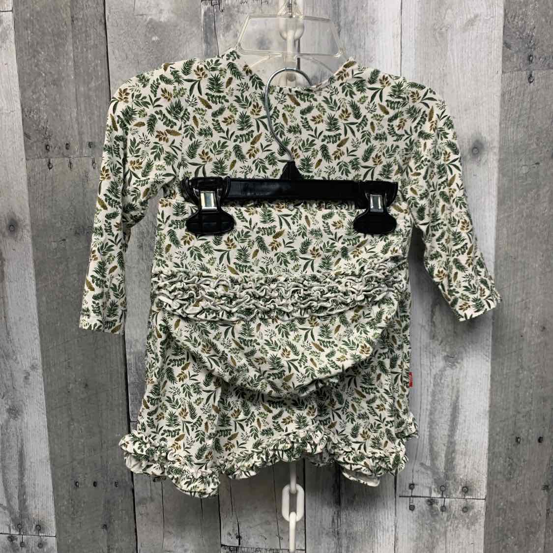 Size 9-12 Months White/Green Name Brand 2pc Dress