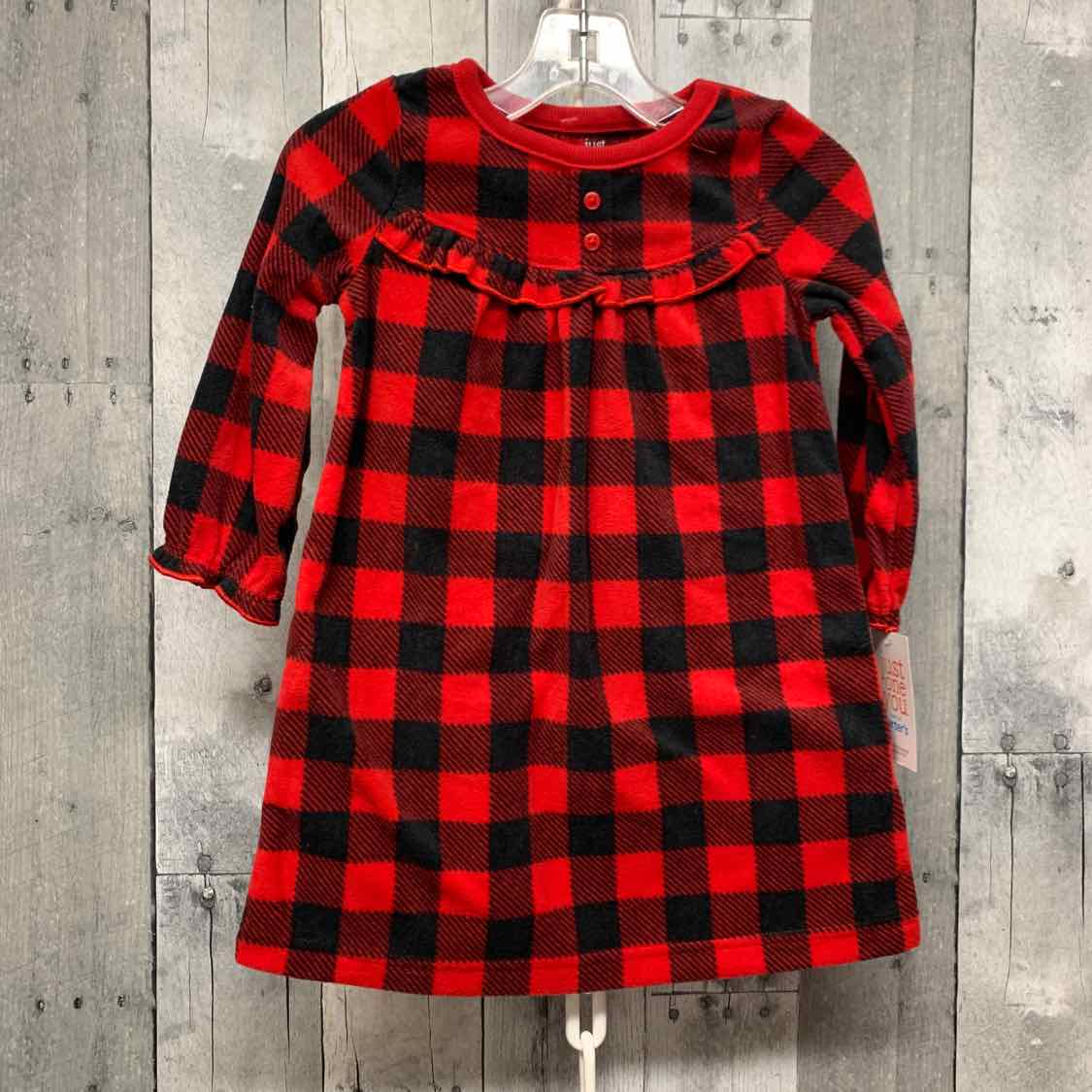 Size 18 Months Red Plaid Just One You Nightgown