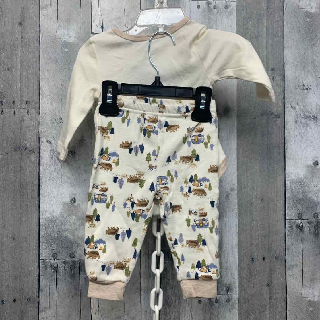 Size 9 Months Ivory/Tan Baby Essentials Shirt/Pants