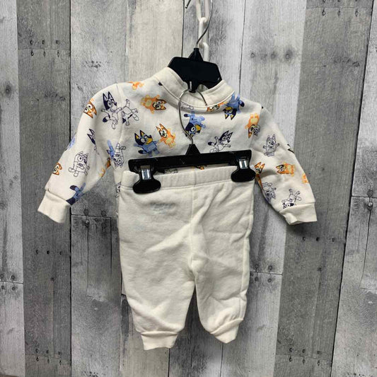 Size 0-3 Months White/Blue Disney Jacket/Pants
