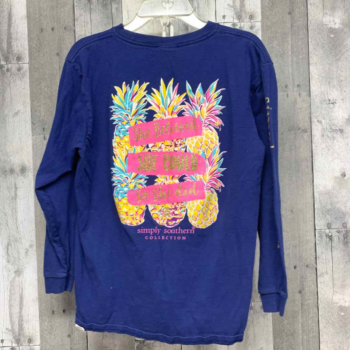 Size Large Navy Simply Southern Long Sleeve Shirt