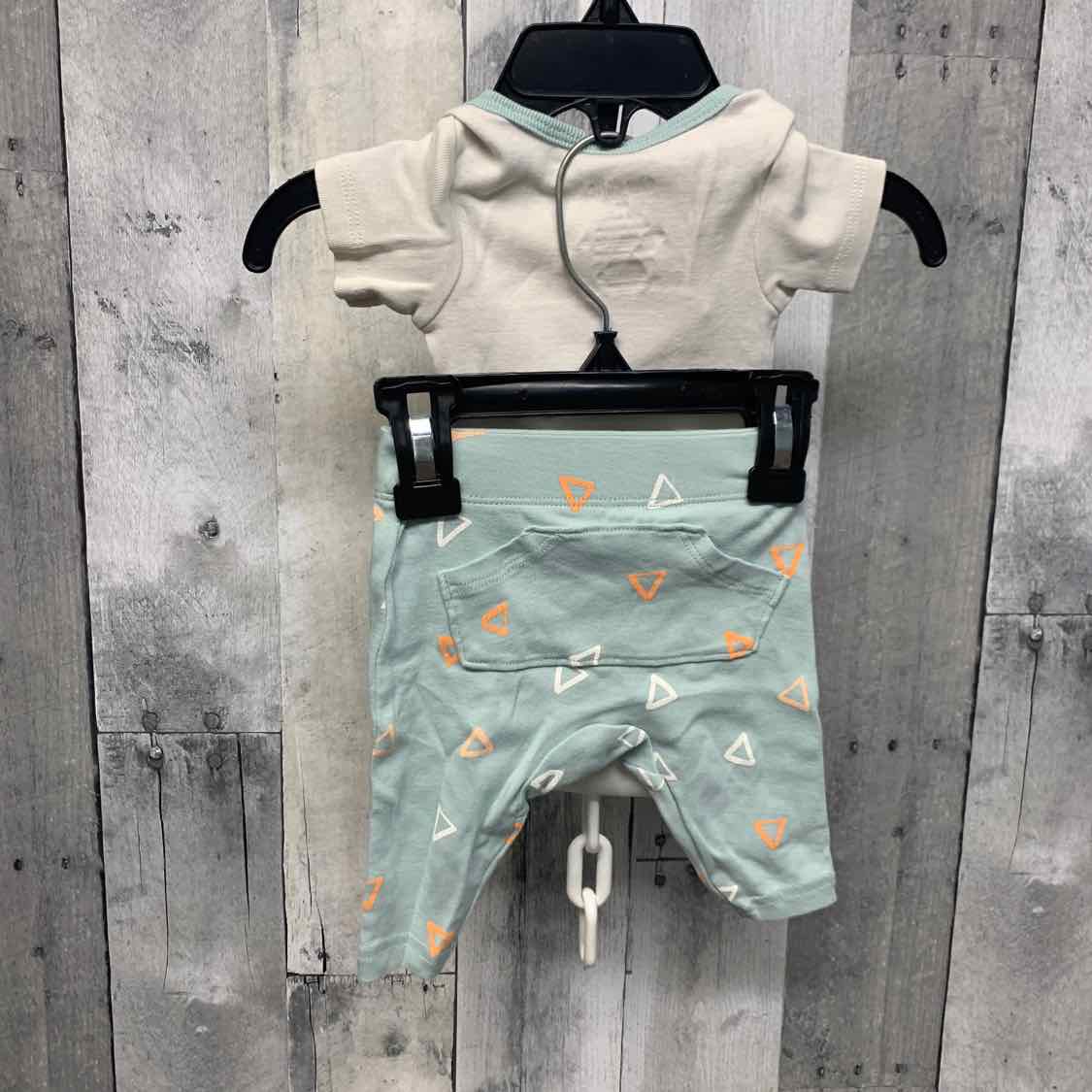 Size Newborn White/Blue Okie Dokie Shirt/Pants