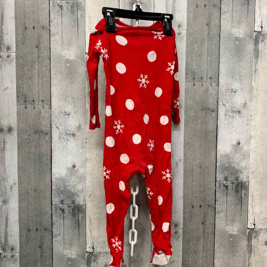 Size 18 Months Red Print Just One You Footy PJs