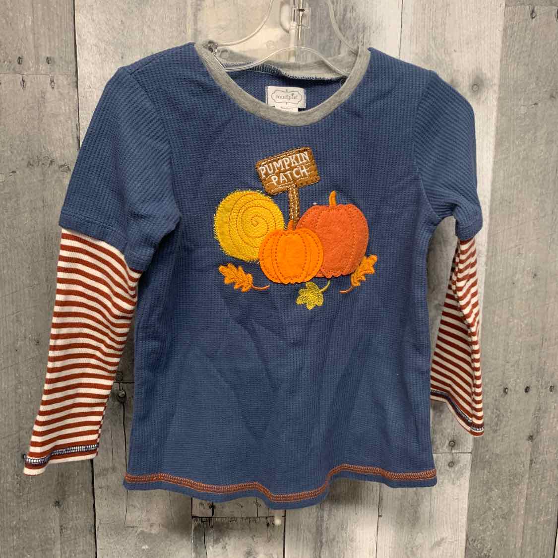 Size 2T/3T Blue/Orange Mud Pie Long Sleeve Shirt