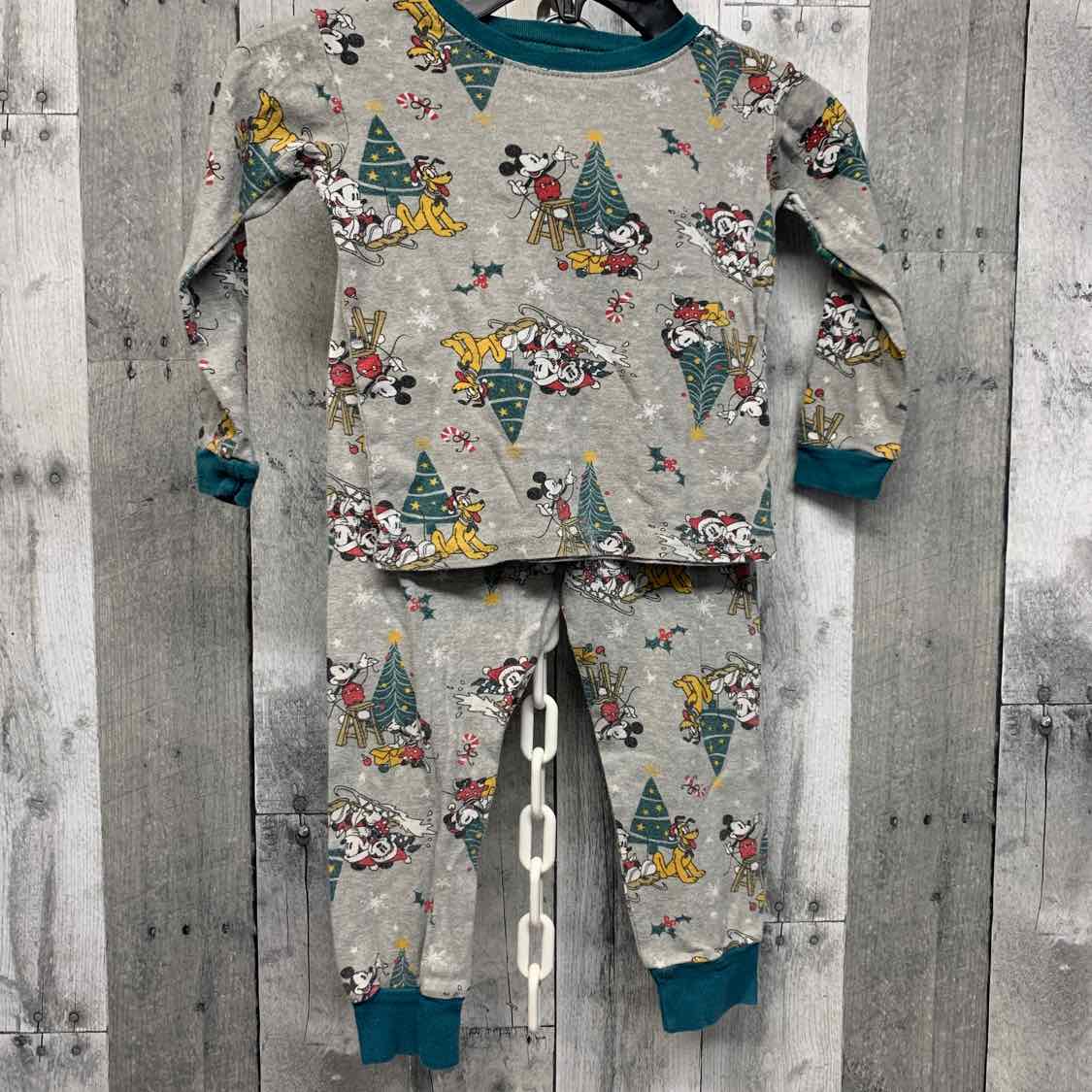 Size 4T Gray Print Disney 2pc PJs