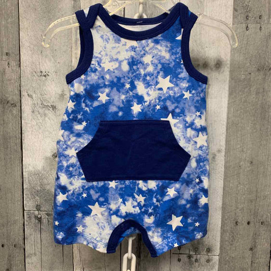 Size 6-9 Months Blue Plaid Cat & Jack Romper