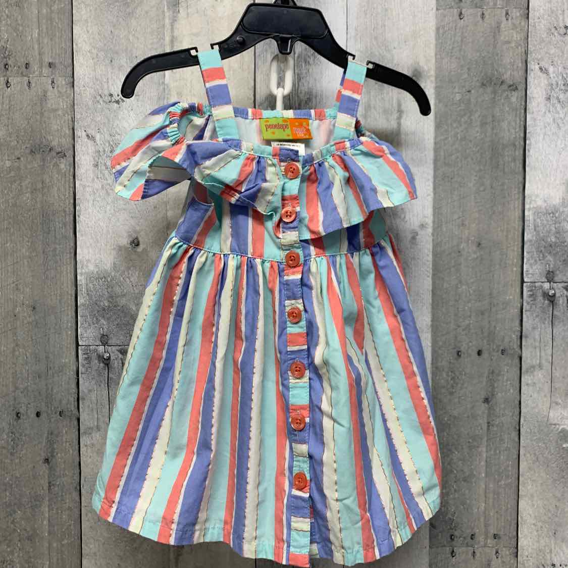 Size 18 Months Blue/Coral Penelope Mack Dress - OodlesCB