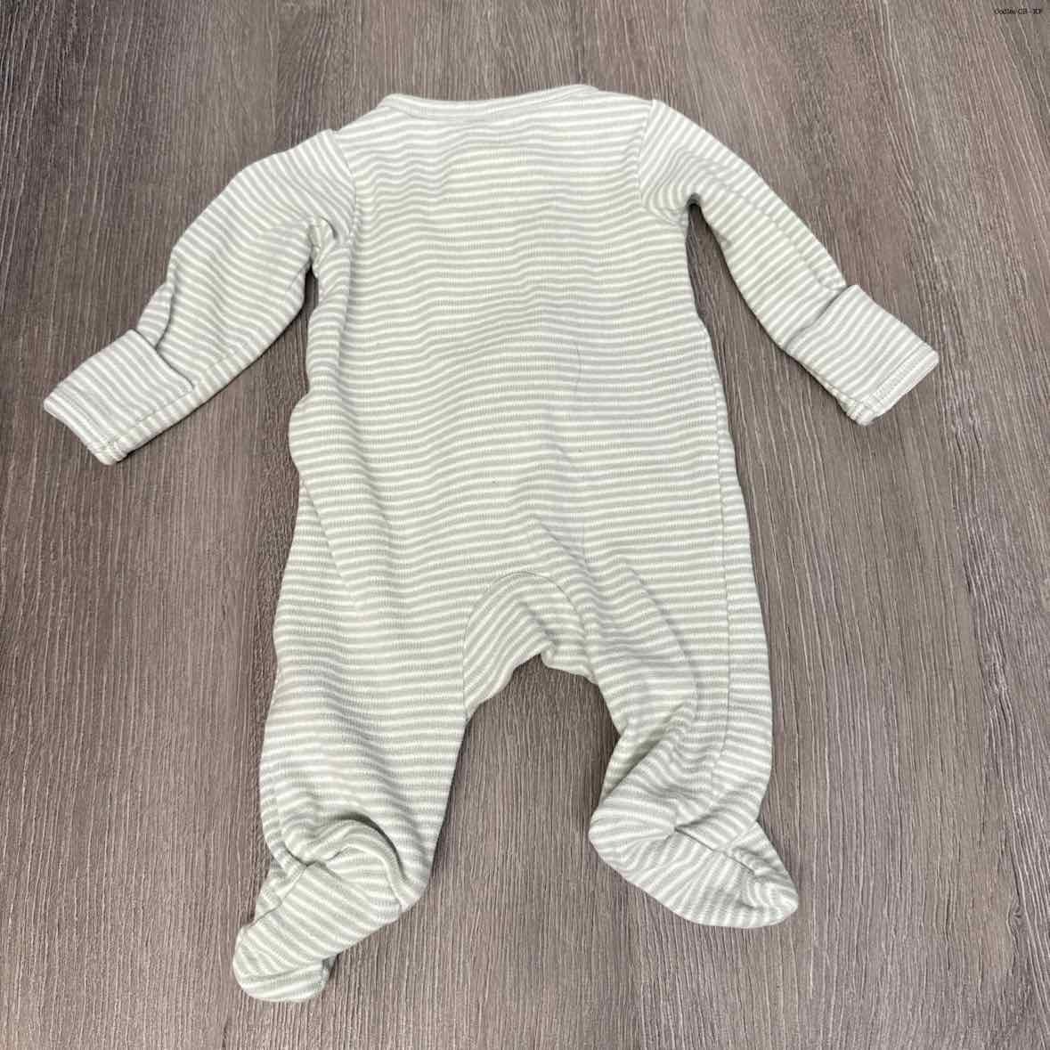Size Preemie Green/White Child of Mine Footy PJs