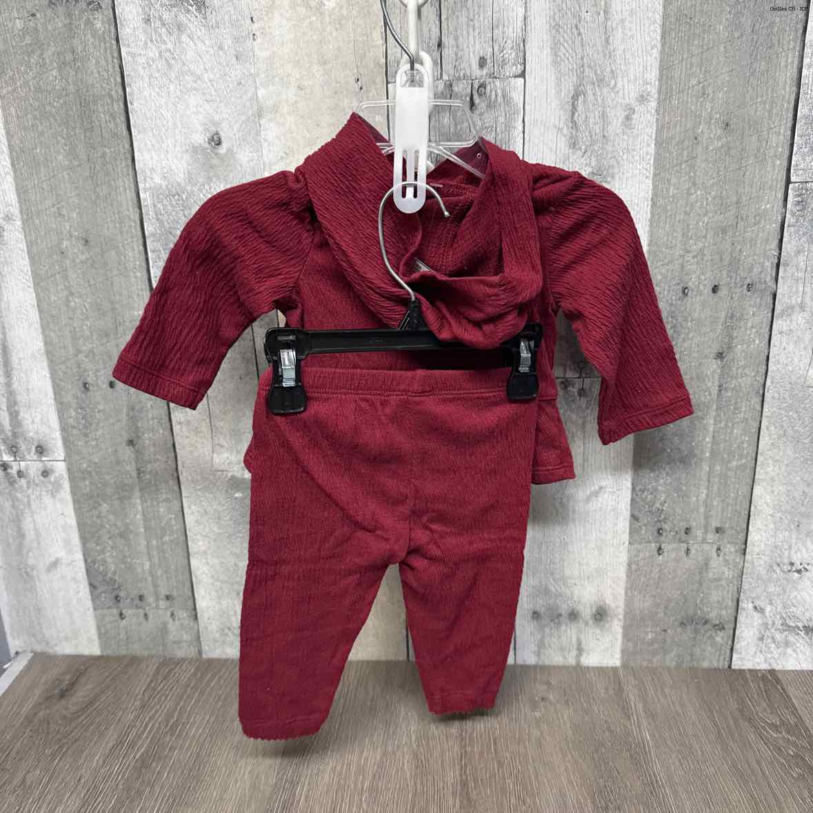 Size 3 Months Burgundy Carter's Shirt/Pants