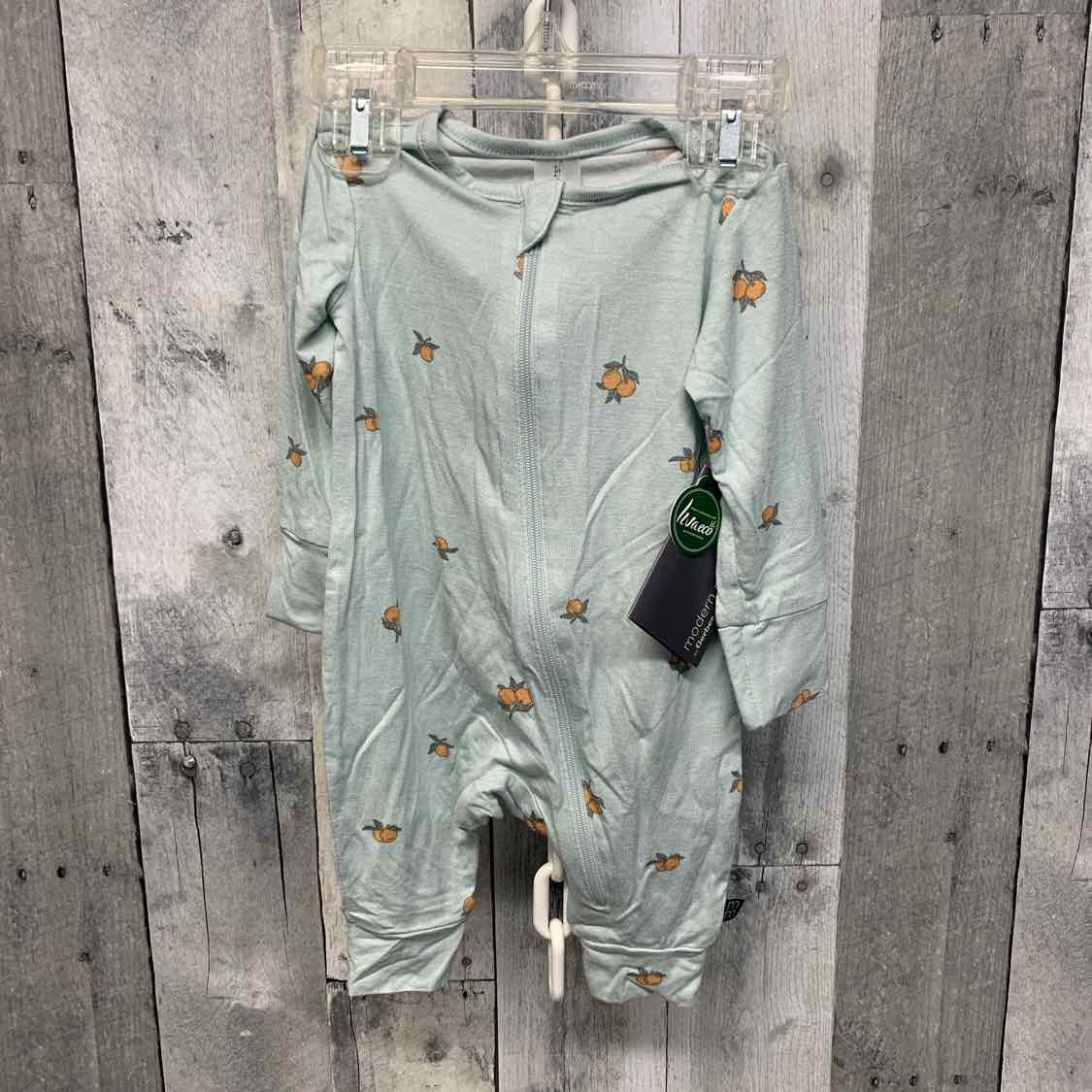 Size 0-3 Months Green Print Modern Moments by Gerber Footy PJs