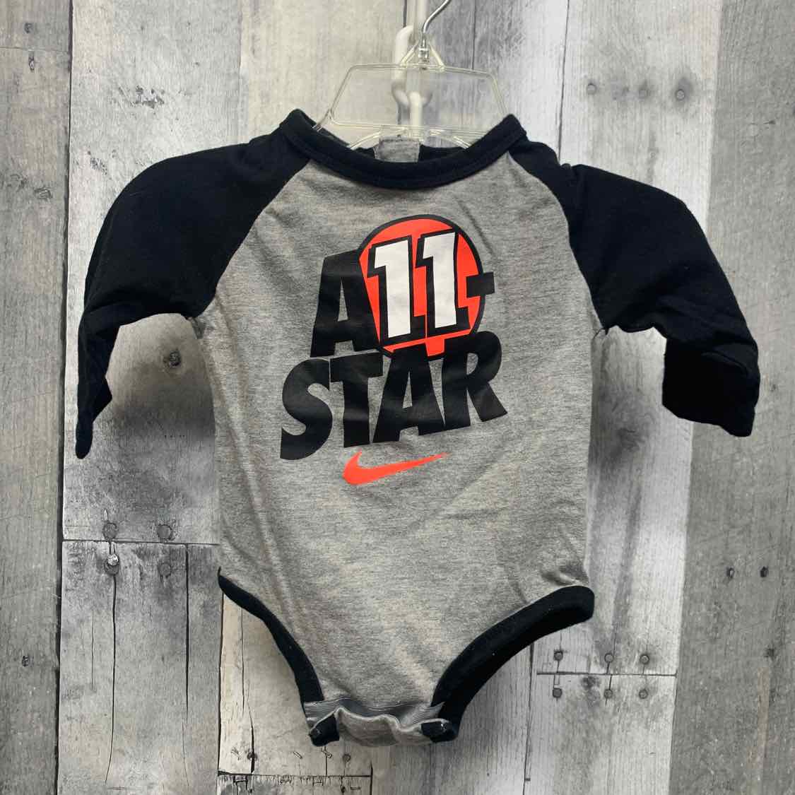 Size 6 Months Gray/Black Sport Brand Bodysuit